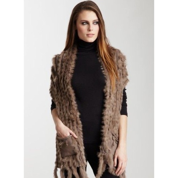 LAST Mischa Barton Aspen Fur Waistcoat Vest - Picture 2 of 5